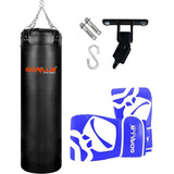 Saco De Pancada 120 Luva Pro Suporte Articulado Gorilla Cor Azul