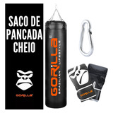 Saco De Pancada 160x100 Cheio Luva Bate Saco Pro Gorilla