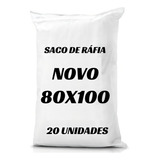 Saco De Ráfia 80x100cm Com 20 Unidades Grande P 100kg Cor Branco