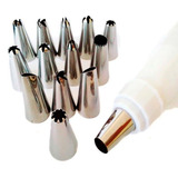 Saco Decorador Confeiteiro Bolos Profissional 12 Bicos Inox