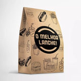 Saco Embalagem Kraft Médio Delivery Hambúrguer 100un 10kg