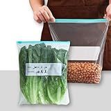 Saco Hermético - 20 Unidades Tamanho Grande - Saco Para Congelar Armazenar E Organizar Alimentos - Com Zip Abre E Fecha Reutilizável Livre De BPA - Saquinho Para Congelador Qualidade PREMIUM