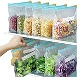 Saco Hermético Saco Para Congelar Armazenar E Organizar Alimentos 15 Unidades Com Zip Abre E Fecha Reutilizável Livre De BPA Saquinho Para Congelador