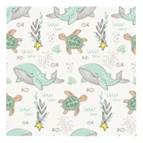 Saco Impermeável Roupa Suja Ou Molhada G Bebechila Cor Branco Desenho Do Tecido Fundo Do Mar
