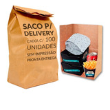 Saco Kraft Papel Delivery 20x13x25