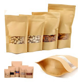 Saco Kraft Stand Up Pouch 18x26 4cm Visor Zip Hermético 50un