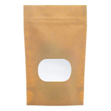 Saco Kraft Stand Up Visor Transparente E Zíper 50un 10x16