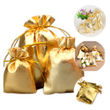 Saco Lame 9x12 Dourado Prata P  Jóia Brinco Organza 50unid