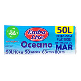 Saco Lixo Preto 50l Reforçado Oceano Kit 100 Sacos Embalixo