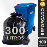 Saco Lixo Preto Reforçado 300 Litros G 0 05   100 Un 
