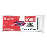 Saco Lixo Preto Resistente Embalixo 15 30 50 100 L Cor 100 Litros 25 Sacos
