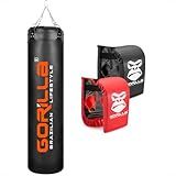 Saco Pancada Grande Profissional Boxe Muay Thai 160 Cm - 2 Pares De Luvas Bate Saco Adulto Gorilla