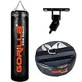 Saco Pancada Profissional Boxe 180 Cm Com Engate No Fundo Base Fixação Chão Suporte Teto Gorilla