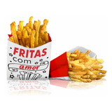 Saco Para Batata Frita   Papel Kraft Branco   1000 Unidades