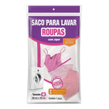 Saco Para Lavar Roupas Na Máquina 40x50 Cm Peças Delicadas Cor Branco