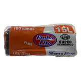 Saco Para Lixo 15 Litros Com 100 Unidades Preto Embalixo