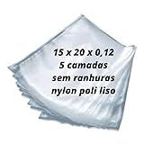 Saco Plástico 15x20x0 12 Para Embalar A Vacuo 100 Unidades   Sem Ranhuras   Embalagens Lisas