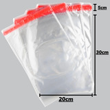 Saco Plástico Adesivado Transparente C Aba 20x30 C 1000 Un