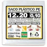 Saco Plástico Transparente 12x20 Cm -0-10mm Espessura-- Polietileno PE- Pacote 1kg- Conservar E Congelar Alimentos- Embalagem Multiuso- Saquinho Resistente E Forte- Selável A Calor- Virgem- Pequeno