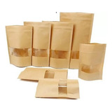 Saco Stand Up Pouch Kraft C Visor 14x20 C 100 Unid 