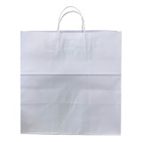 Sacola De Papel Branca Grande 32x31x19 50 Unidades