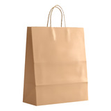 Sacola De Papel M 23x30x10cm 50und Kraft Resistente Alça