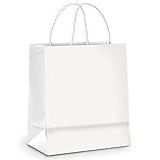 Sacola De Papel Para Presente C 10 Unidades Liso Na Cor Branco Tamanho 21 5x15x8 Cm Cromus Embalagens