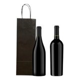 Sacola Kraft P Vinho Com Fundo Reforçado Preto 100 Unidades