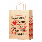 Sacola Kraft Para Presente 50 Unidades pp 18x10x25 mc 