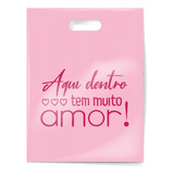 Sacola Plástica Personalizada Loja 30x40 Rosa