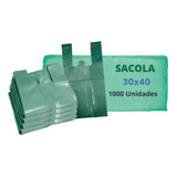 Sacola Plástica Reforçada Verde Média 1000 Unidades 30x40