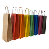 Sacolas Kraft Para Vinho 80 Unids 10 Unids De Cada Cor