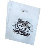 Sacolas Plásticas Personalizadas Com Frases Gratidão Ter Você Como Cliente Tamanho 30 X 40 Cm Design Vibrante Kit Com 50 Sacolas