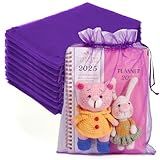 Sacos De Organza- Sacos De Malha Com Cordão- 20 X 30 Cm- 50 Peças De Organza Roxa Transparente- Grandes Piadas De Presente De Casamento- Sacolas De Lembrancinhas De Festa- Sacos De Proteção De Frutas