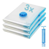 Sacos Organizadores Vácuo Bag Kit 3un 80x100 Cm Bomba Ar