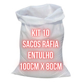 Sacos Para Entulho Ráfia Construção 100 Cm X 80 Cm Kit 10