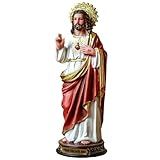Sacro Imagem Sagrado Coração De Jesus Resina Importado 20Cm