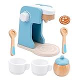 SAFIGLE 1 Conjunto Torradeira Simulada Máquina De Café Expresso Brinquedo Modelo De Máquina De Café Brinquedo De Utensílio De Cozinha Quebra Cabeça De Madeira Criança Pequena Garoto Garota