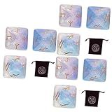 SAFIGLE 3 Partidas Runas De Luen Tampo De Mesa Roupa Preta Dados De Pedras Caídas Ferramentas De Adivinhação Mini Planeta Dados Jogo De Tabuleiro Dados Do Horóscopo Cordão Pano Vintage
