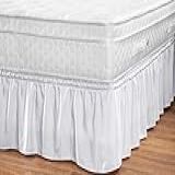Safira Enxovais Saia Box Ajustável Casal Queen E King Com Elastico Decoração Cor Branco