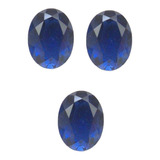 Safira Oval 8x6 Mm 3 Pedras