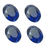 Safira Oval 8x6 Mm 4 Pedras