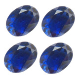 Safira Pedra Preciosa Safira Azul Oval 8x6 Mm 4 Pedras 3042