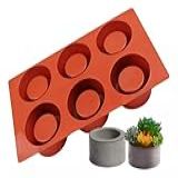 Sagaro Molde De Silicone Para Vasos- 6 Cavidades- Para Cimento- Gesso E Resina