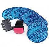 SagaSave Conjunto De 10 Peças De Placas De Estampagem De Carimbos De Arte De Unhas Kit De Design De Carimbo De Ferramentas Modelos De Manicure Ferramentas De Arte De Unhas Vermelho 