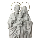 Sagrada Família Mármore Maciço 30cm Com Auréola