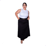 Saia Alfaiataria Longa Plus Size Moda Evangélica Tendência