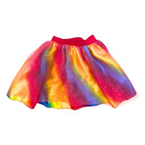 Saia Arco Íris Tutu Infantil Menina Fantasia Colorida
