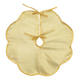Saia Arvore Natal Luxo Dourada Metalizada 67cm