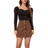 Saia Bodycon Feminina Veludo